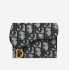 DIOR 오블리크 새들 플랫 카드지갑 네이비 S5610CTZQ M928